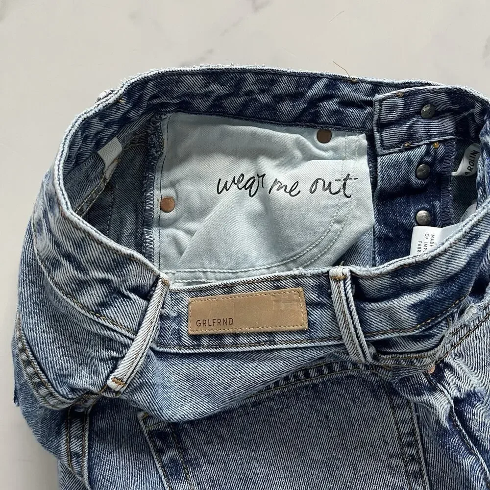 GRLFRND Karolina Crop Jeans Size 25 Days like this Acid Wash High Rise Lux Denim